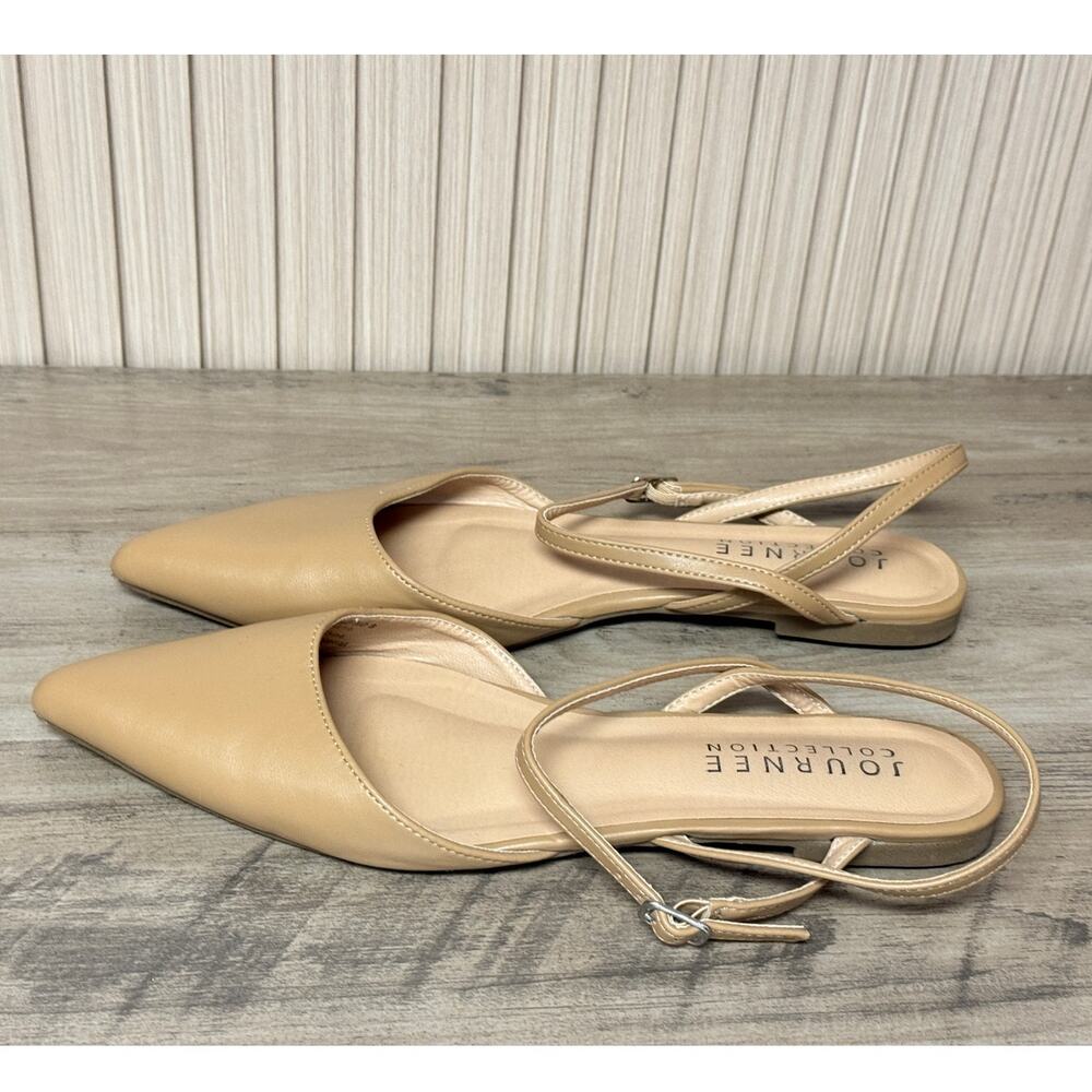 Journee Collection Martine Slingback Flats Warm Shades Size 10NW - Picture 4 of 9